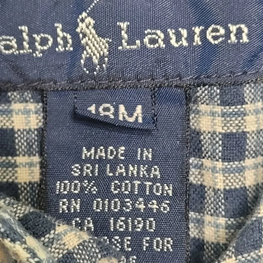 Ralph Lauren long sleeve plaid romper